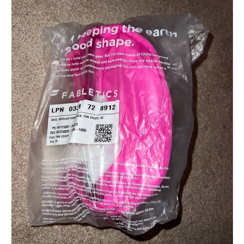 New Fabletics Modular Fanny Pack Pink Escape - Picture 2 of 5